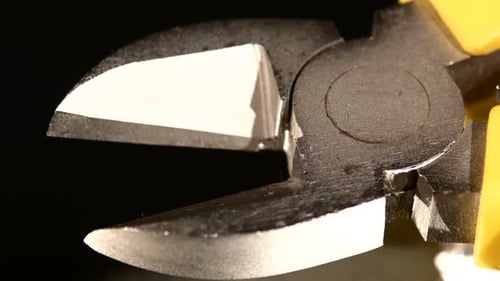 Extreme Close Up of Metal Wire Cutters