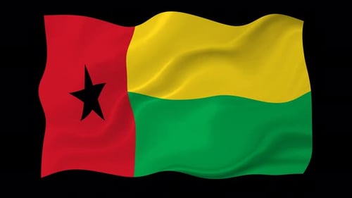 Guinea-Bissau National Flag Seamless Waving Animation