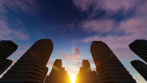 Edificios altos al atardecer