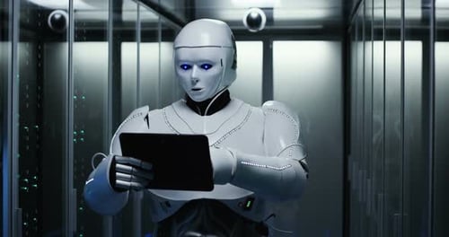 Humanoid Robot Working in a Data Center