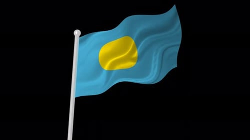 Animated Flag of Palau Waving