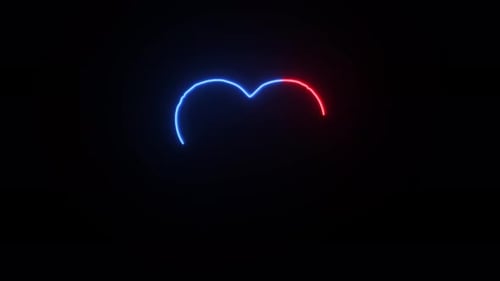Glowing Neon Heart Shape Reveal Animation