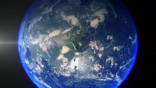 Realistic Earth Zoom Out Clouds Korea