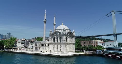 Bosphorus Ortakoy Mosque Aerial View 1