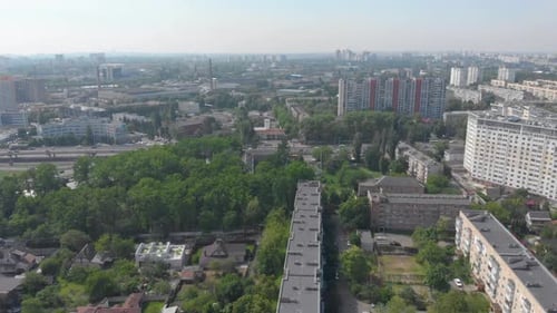 Cars Traffic City Park Aerial
