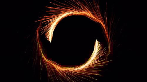 Glowing Magic Yellow Particle Circle Trail Animation