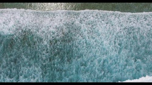 Aerial top down landscape of luxury lagoon beach holiday by aqua blue sea and white sand background