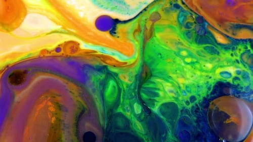 Abstract Colorful Invert Paint Bubbles Galactic Exploding Texture 37