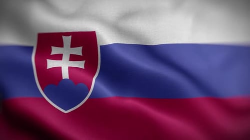 Slovakian National Flag Waving Loop Background Animation