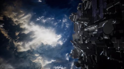 3D-Rendering von Raumschiffen im Weltraum