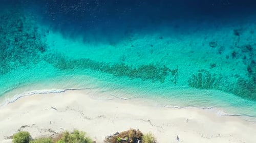 Aerial drone view travel of paradise coast beach time by clear ocean and white sandy background of a