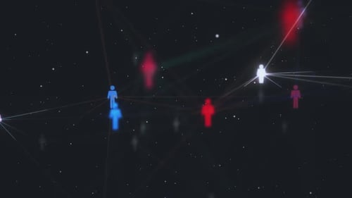 Abstract Digital Network of Connecting People Icons