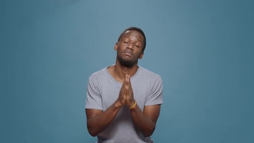 Young Adult Man Speaking in Mid Shot