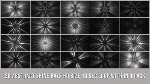 Monochrome Light Rays Radial Burst Effect Pack