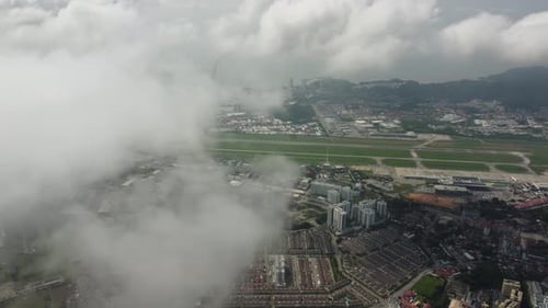 Aerial view cloudy day of Sungai Ara