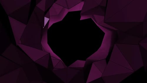 Polygon tunnel revealing glowing stars 4k