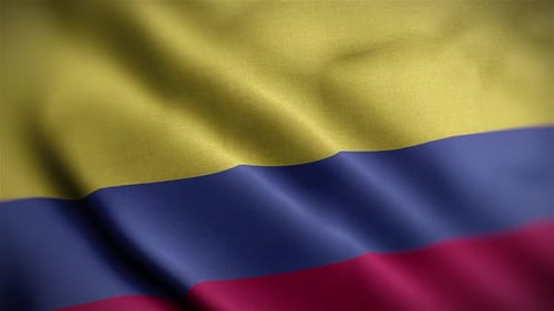 Realistic Colombia Flag Waving Seamless Loop for National Events