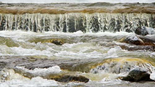 Natural Waterfall And River