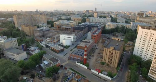 An Aerial View of an Industrial Area of a Multi Storey Urbanscape