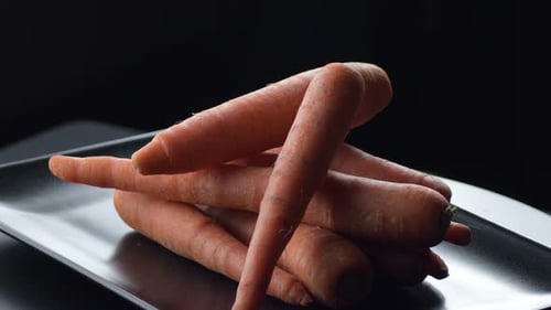 Raw Carrots Vegetables Gyrating