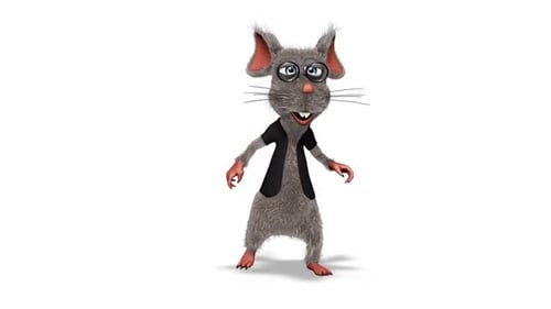 3D Cartoon Rat Character Dancing and Waving Animation