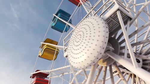 Fun Ferris wheel amusement ride loopable carousel attraction Carnival day. 4K