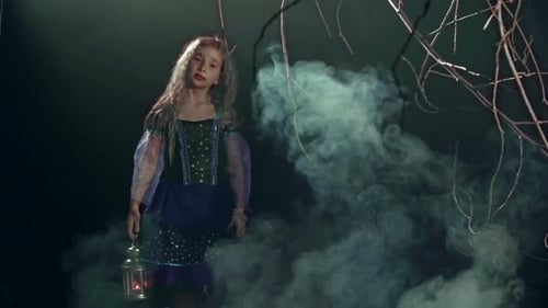 Girl With Lantern Gets Scared by Boy in Makeup