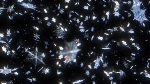Shimmering Snowflakes Falling in Winter Holiday Celebration Loop