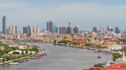 Time lapse of Temple of the Emerald Buddha, Grand palace, Temple of Dawn, and Wat Phra Kaew