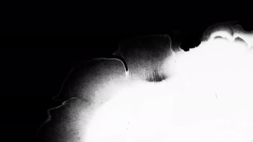 Expanding Black Ink Bleed on White Surface