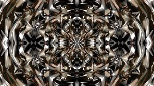 Shining Abstract Geometric Metallic Kaleidoscope Background Animation