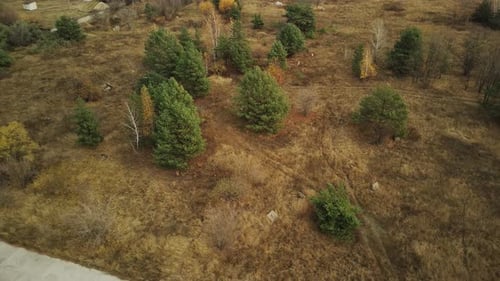 Aerial View of Old Destroyed Road in Countryside