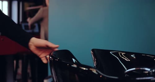 Man Getting Hair Washed at a Hair Salon