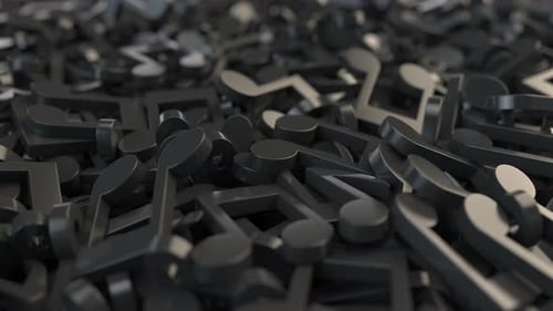 Dynamic 3D Music Notes Abstract Background Animation