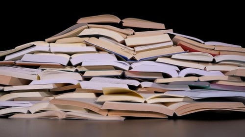 Time Lapse of Books Piling Up