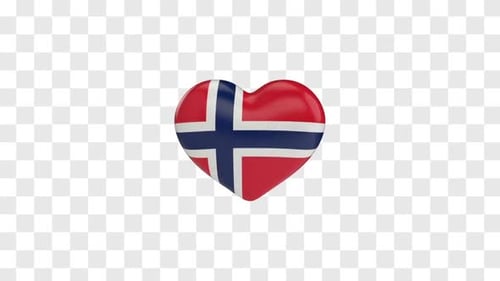 Rotating 3D Heart with Norway Flag Design