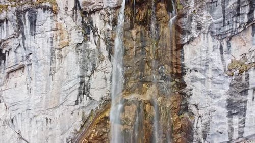 Mountain Waterfall Aerial View