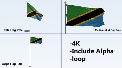Waving Tanzania Flag Loop for National and Corporate Media