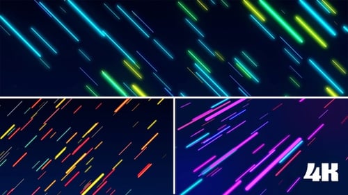 Dynamic Neon Glowing Lines Moving Abstract Background