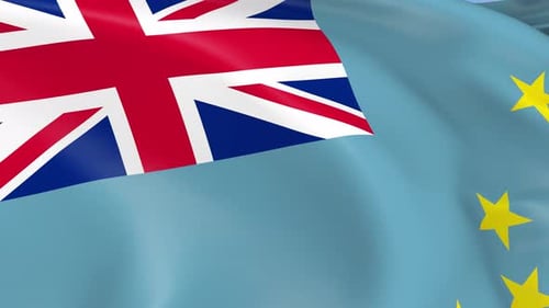 Realistic Waving Tuvalu National Flag Animation