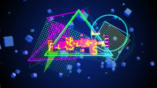 Dynamic Neon Geometric Sale Announcement