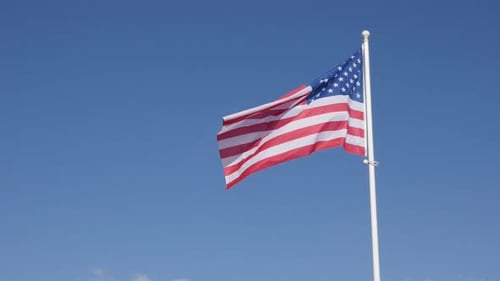 American Flag Waving in the Breeze