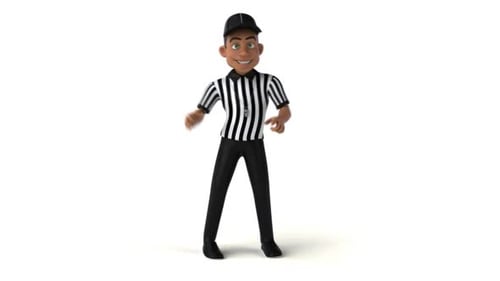 Animated 3D Referee Character Performing Sports Gestures