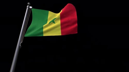 Realistic Senegal Flag Waving Animation with Alpha Channel
