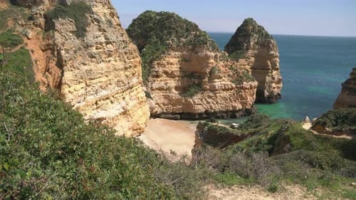 Rocks and cliffs on a beach