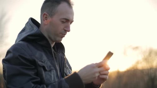 Man Texting Message