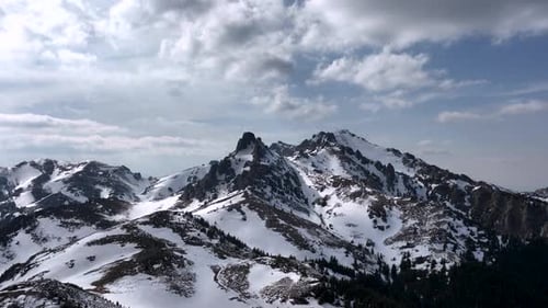 From Great Heigh Fairytale Mountain Landscape Snow Covered Ciucas