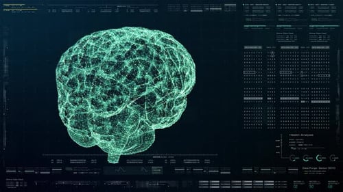 Futuristic Human Brain Biomedical Diagnostic HUD 03
