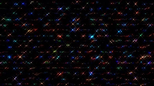 3D Abstract shining bright lines set dots wave, colorful, black background