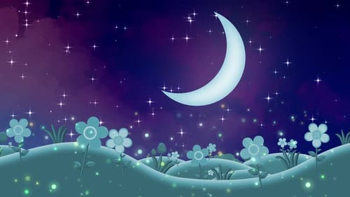 4k Cartoon-Mond-Nacht-Tapete